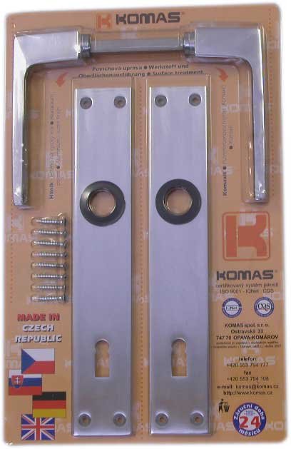 Kování dveřní K 415 klika/klika 72 mm klíč hliník blistr - Kliky, okenní a dveřní kování, panty Kování dveřní Kování dveřní mezip. hliník, bez PÚ